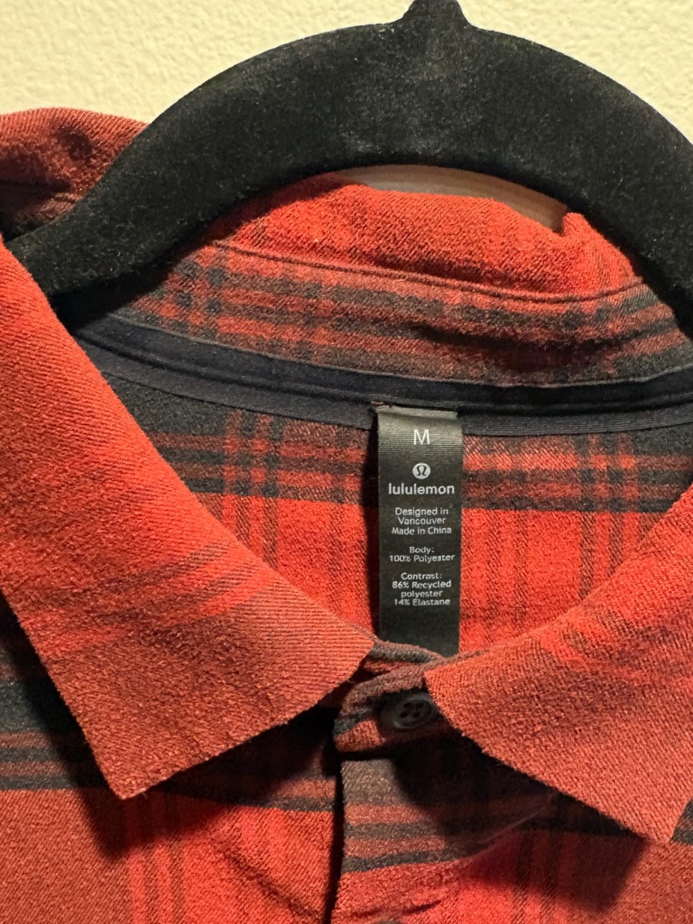 Lululemon Plaid Flannel Style Button Down Shirt Men’s Medium